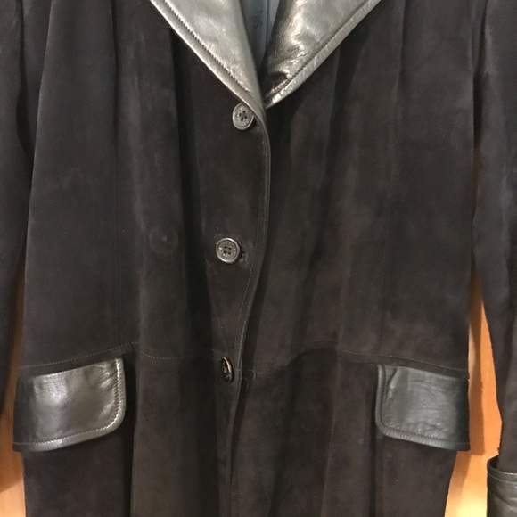 Vintage Gucci Suede & Leather Dress Coat - Picture 8 of 11
